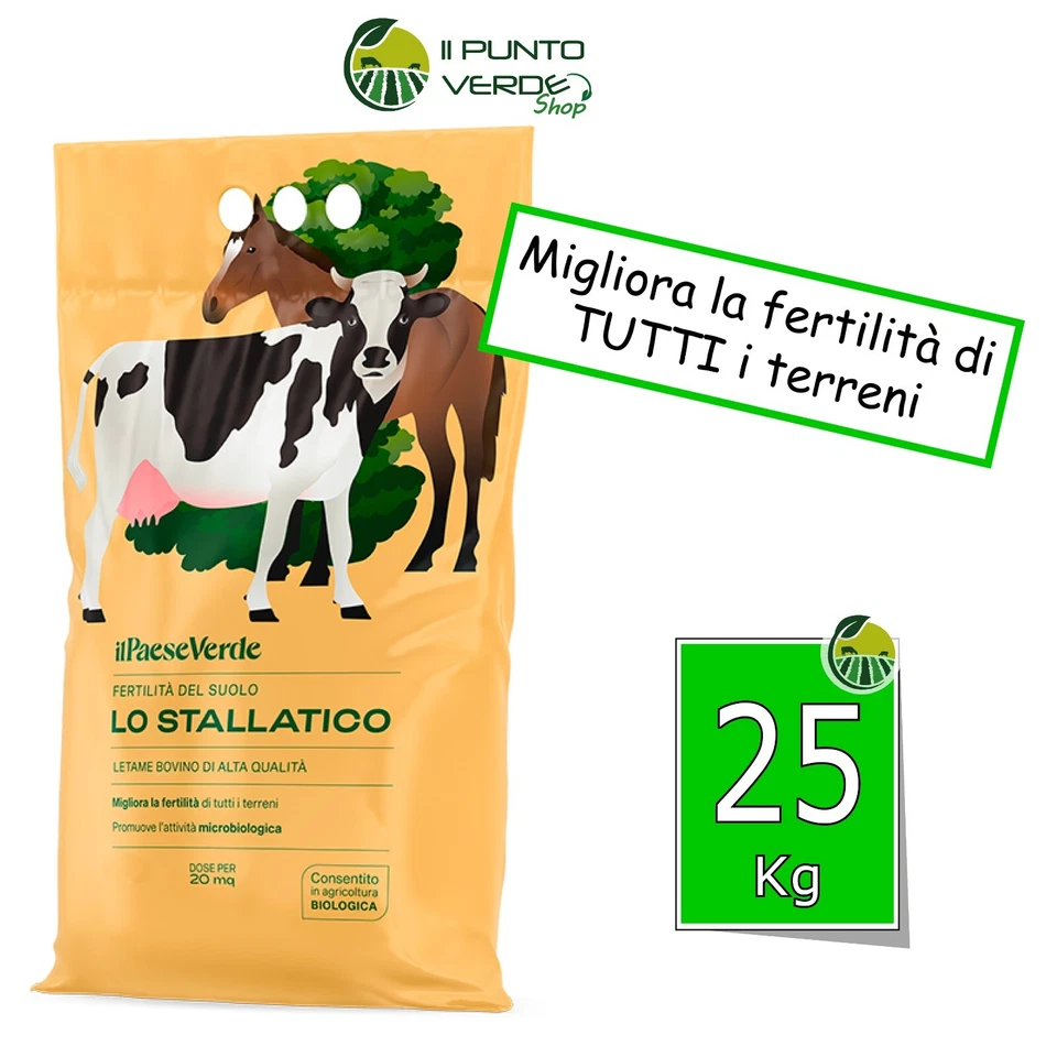 Il Paese Verde LO STALLATICO PELLETTATO 25 kg letame bovino ammendante naturale