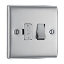 BG NBS50 Nexus Metal Brushed Steel 13A Switched Fused Spur Unit