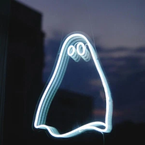 Spooky Halloween Ghost Neon Light LED Sign Dimmable for Beer Bar Pub Wall Decor - Picture 1 of 5