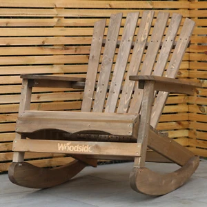 Woodside Rocking Adirondack Chair Outdoor Wooden Garden Patio Furniture