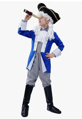Founding Father Boys Size S Colonial Patriot Halloween Costume Revolutionary - Image 1 of 4