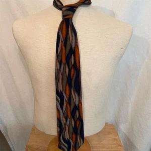 Corbata de seda vintage Geometric Corp tema de cóctel Stonehenge Scotch Careercore - Imagen 1 de 7