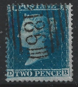 GB QV 1850/7 Sg 34, 2d blau (DB) Platte 5, fein gebraucht. (424) - Bild 1 von 1