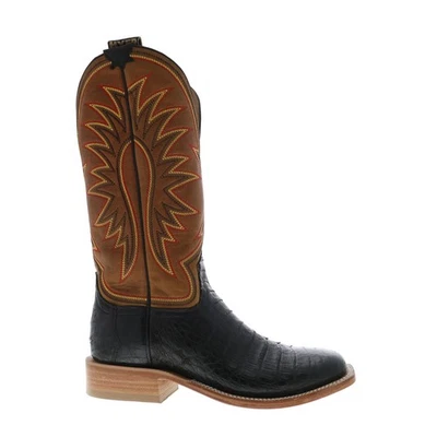 Hyer Big Bow 13" HM11006 Hombres Negro Cuero Caimán Botas de Vaquero del Oeste Foto 1 de 4