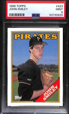 1988 TOPPS #423 JOHN SMILEY PSA 9 Perfeito 93730820  - Imagem 1 de 3