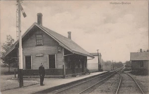 Holden Massachusetts Railroad Bahnhof um 1900 unbespielte Postkarte - Bild 1 von 2