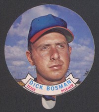 1972 TOPPS CANDY LID DICK BOSMAN TEXAS RANGERS BASEBALL STARS CHEWING GUM TEST