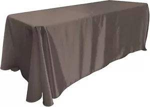 LA Linen Bridal Satin Rectangular Tablecloth, 90 by 156-Inch, Charcoal - Picture 1 of 1