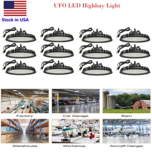 12PACK 100W UFO LED High Bay Light Factory Industrial Warehouse Commercial Light - Picture 1 of 12