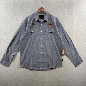 NEW RARE Howler Bros Gaucho Snap Shirt Mens Large Blue TARANTULA Halloween - Picture 1 of 16