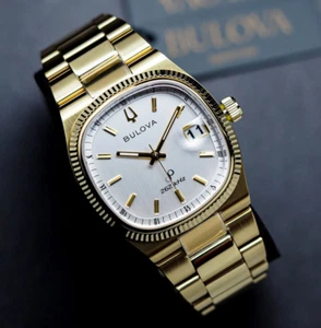 Bulova Super Seville Precisionist Men's Watch Sapphire Gold Tone Silver 97B223 - Picture 1 of 5