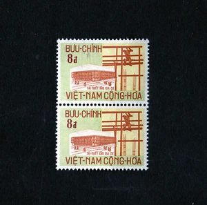 1970 RVN South Vietnam 2 Stamps MNH Reconstruction after Tet Offensive 1968  - Picture 1 of 2