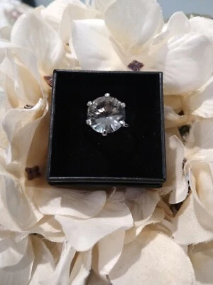 Montezuma Prasiolite Concave Cut Solitaire Ring in Plat/SS. Sz 8, TCW=5.70 Foto 1 de 3