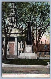Soldados Monumento Cañón WARREN RI Historia Militar Rhode Island Postal D5 - Imagen 1 de 2
