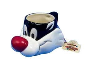 Vintage Sylvester Coffee Mug 3D Cup Warner Brothers Looney Tunes NWT Black/White - Picture 1 of 7