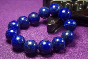 Pulsera Lapislázuli Jade Natural Cuentas Redondas Pulseras 15mm Envío Gratis - Imagen 1 de 12