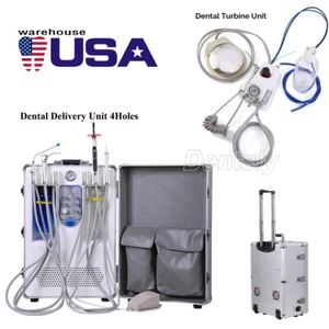 Unidad de entrega dental portátil móvil compresor de aire/turbina portátil 4hoyo - Imagen 1 de 45
