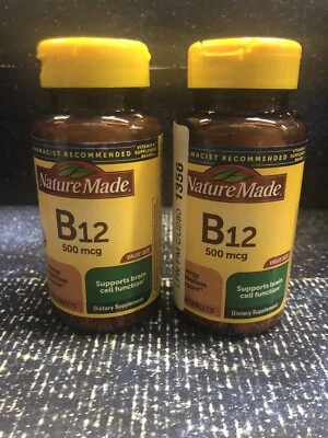 2xNature Made Vitamina B12 500 mcg Energía/Metabolismo/Cerebro 200 Comprimidos Exp 05/25+ Foto 1 de 3