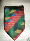 Moschino Cravatta Tie Krawatte 100% Silk Seta Vintage Geometric Multicolor