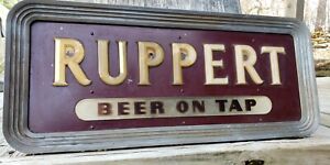 RaRe Ruppert Beer On Tap Bar Sign Tavern Old VTG Light Advertising Man Cave 