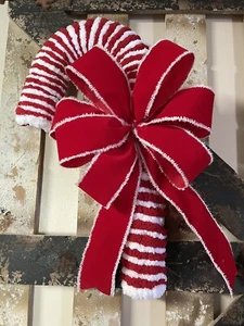 Christmas Candy Cane Wreath Front Door Holiday Decor Wall Hanger #1264 - Picture 1 of 4