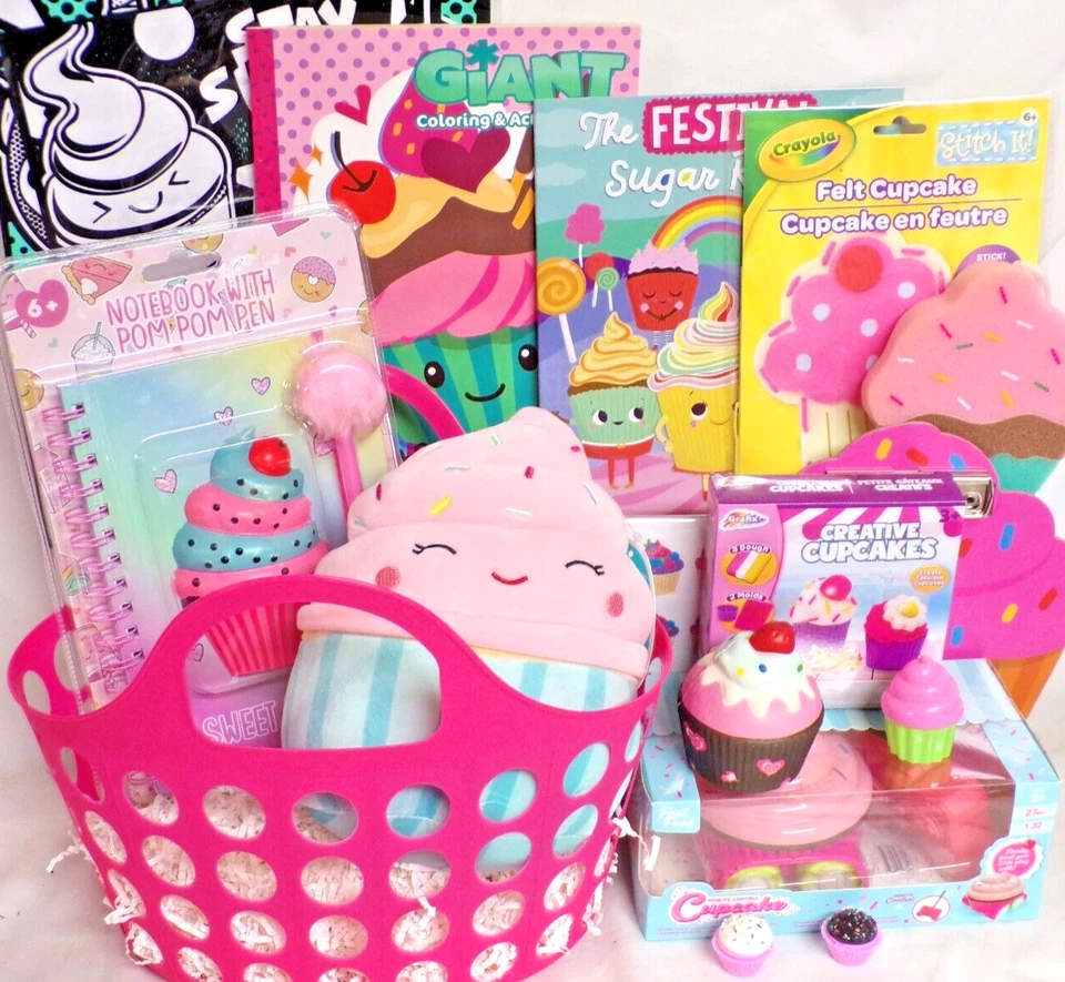 全新 KIDS SQUISHMALLOWS 礼品 篮球绒布 生日玩具 CUPCAKE JOURNAL 唇光 — 第 1/2 张图片