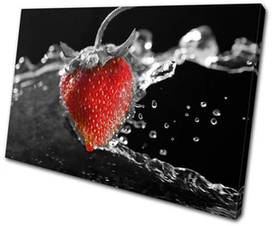 Food Kitchen Strawberry Fruits SINGLE CANVAS WALL ART Picture Print VA - Picture 1 of 1