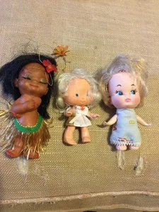 Vintage Doll Lot Of 3 Black Hula Dancer, Hong Kong, Etc - Picture 1 of 8
