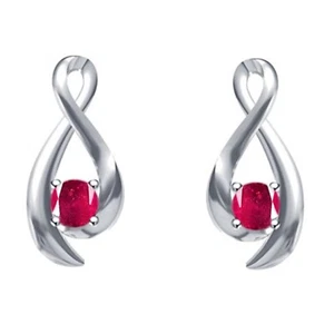 100% Natural Burmese Red Ruby 2.20Ct Round Cut Women's Studs In 14KT White Gold - Picture 1 of 1