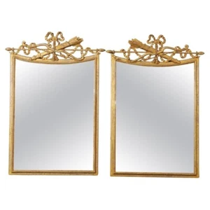 Rare Pair Carved LaBarge Giltwood French Quiver of Arrows and Bow Mirrors - Picture 1 of 13