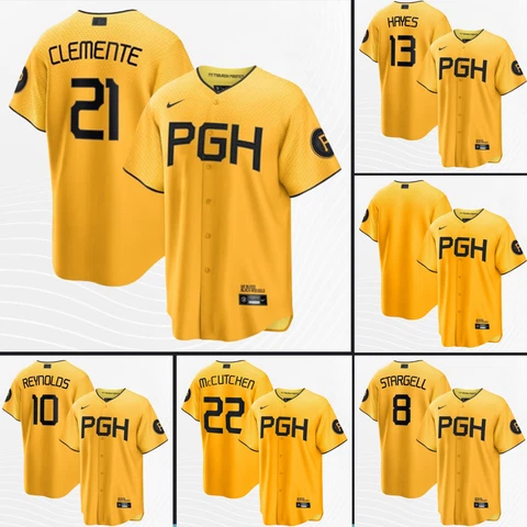 Men's Pittsburgh Pirates 2023 City Connect Gold Cool Base Stitched Jersey Cover