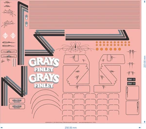 Kenworth GRAYS (Finley) T900 Truck - 1/25, 1/50 - Water Decal - Picture 1 of 3
