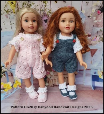 CLAIRE'S BABY & DOLL HANDKNIT DESIGNS KNITTING PATTERN OG20 FOR 18" FASHION DOLL, FITS AMERICAN GIRL & OUR GENERATION