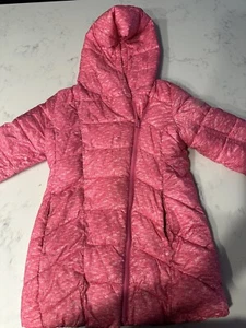 GapFit Girl's Heather Royal Fuchsia Pink Puffer Parka Jacket Coat Large 10-12 - Picture 1 of 7