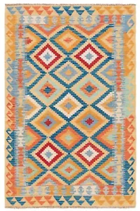 Kelim Afghan Handgewebter Orientteppich 154x99 cm-Nomadic,kilim,Carpet,Blau - Bild 1 von 10