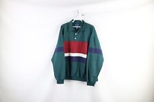 Vintage 90s Streetwear Mens XL Faded Striped Color Block Collared Pullover Polo