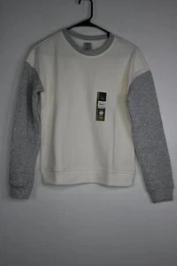 Girls' Athletic Works Fleece Crewneck Ivory/Grey XL(14-16) - Picture 1 of 4