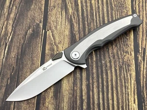 YANGGE Folding Knife M390 Blade titanium Handle hand-drawn wire tech YG004-Black - Picture 1 of 11