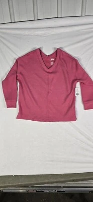 Suéter Sonoma Goods For Life menina pequeno rosa malha elástica gola V manga longa - Imagem 1 de 4