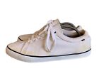 Crew Clothing Company Mens White Navy Fabric Canvas Trainer UK 10.5 Lace Up