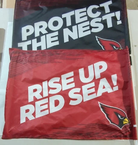 ARIZONA CARDINALS NFL FOOTBALL PROTECT THE NEST + RISE UP RED SEA BANNER FLAGS Cover