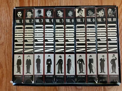 Chaplin The Collection 10 Volume VHS Collection Charlie Chaplin 1993.  Pre-owned - Image 1 of 4