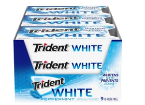 Dreizack weißer Pfefferminz zuckerfreier Kaugummi, 16 Stück (9er Pack) - Bild 1 von 2