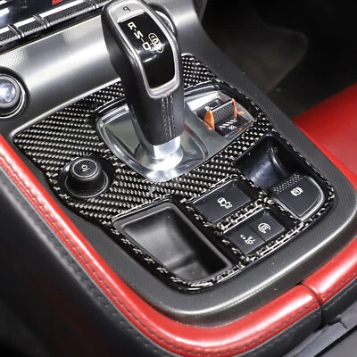 Carbon Fiber Console Gear Shift Panel Trim Sticker Fits Jaguar F-TYPE 2013-22 - Image 1 of 4