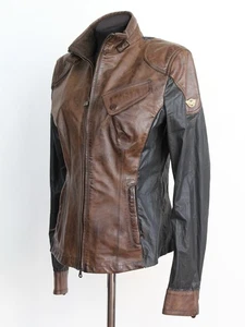 Matchless Women’s Brown Leather Biker Jacket, Size 46 - Picture 1 of 14