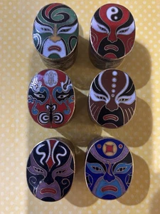 Vintage Miniature Cloissonne Trinket Boxes Set of 6 Samurai - Picture 1 of 14