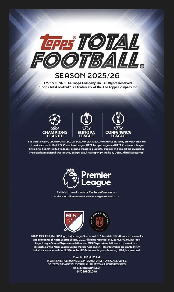 2025 TOPPS TOTAL FOOTBALL ⭐ COLLECTOR CHROME ⭐ UCC ⭐ #/99 (PRESALE)