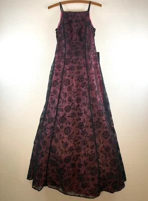 Morgan Co Womens Y2K Velvet Burnout Whimsigoth Maxi Dress Size 3/4 Formal NEW - image 1 of 4