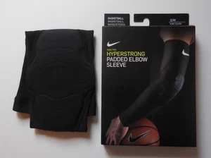 Nike Pro Hyperstrong Padded Elbow Sleeve Unisex Black/White S/M (1 Sleeve Only) - Picture 1 of 8