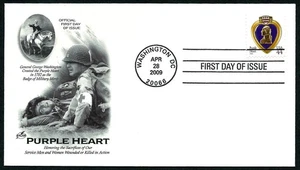 USA, SCOTT #4390, ARTCRAFT FDC COVER - PURPLE HEART MEDAL, WOUNDED SOLDIERS 2009 - Picture 1 of 1
